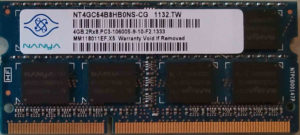 Nanya 4GB PC3-10600S