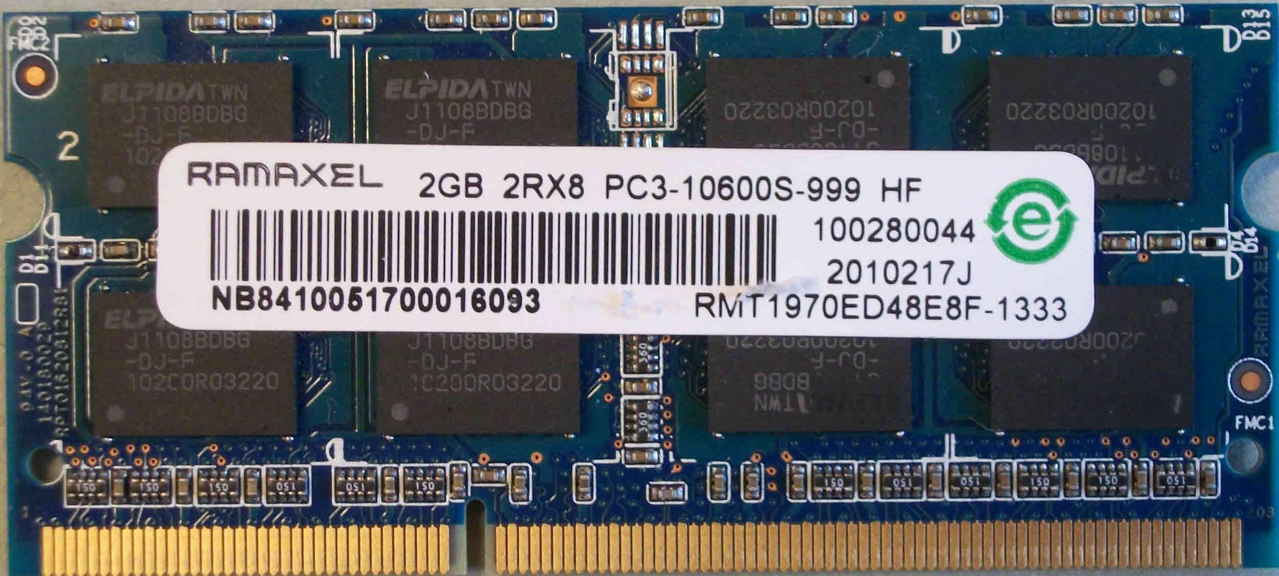 Ramaxel 2GB PC3-10600S