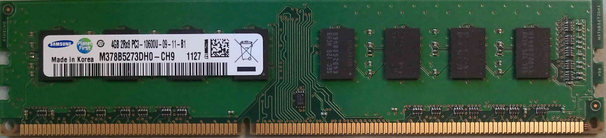 4gb 2rx8 Pc3 10600u 09 11 B1 Samsung 4GB PC3-10600U