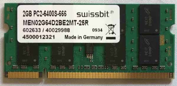 Swissbit 2GB PC2-6400S 800MHz