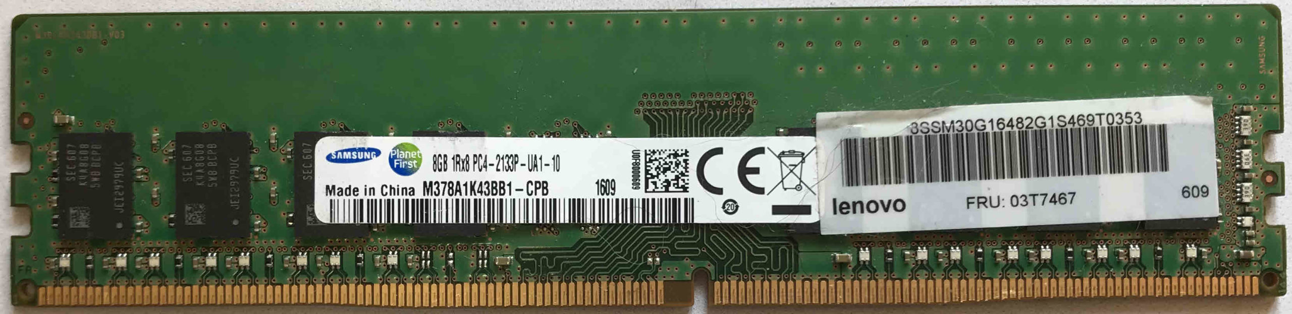 HPE 8GB DDR4-2133MHz PC4-2133P Memory Module – 1Rx8 Single Rank