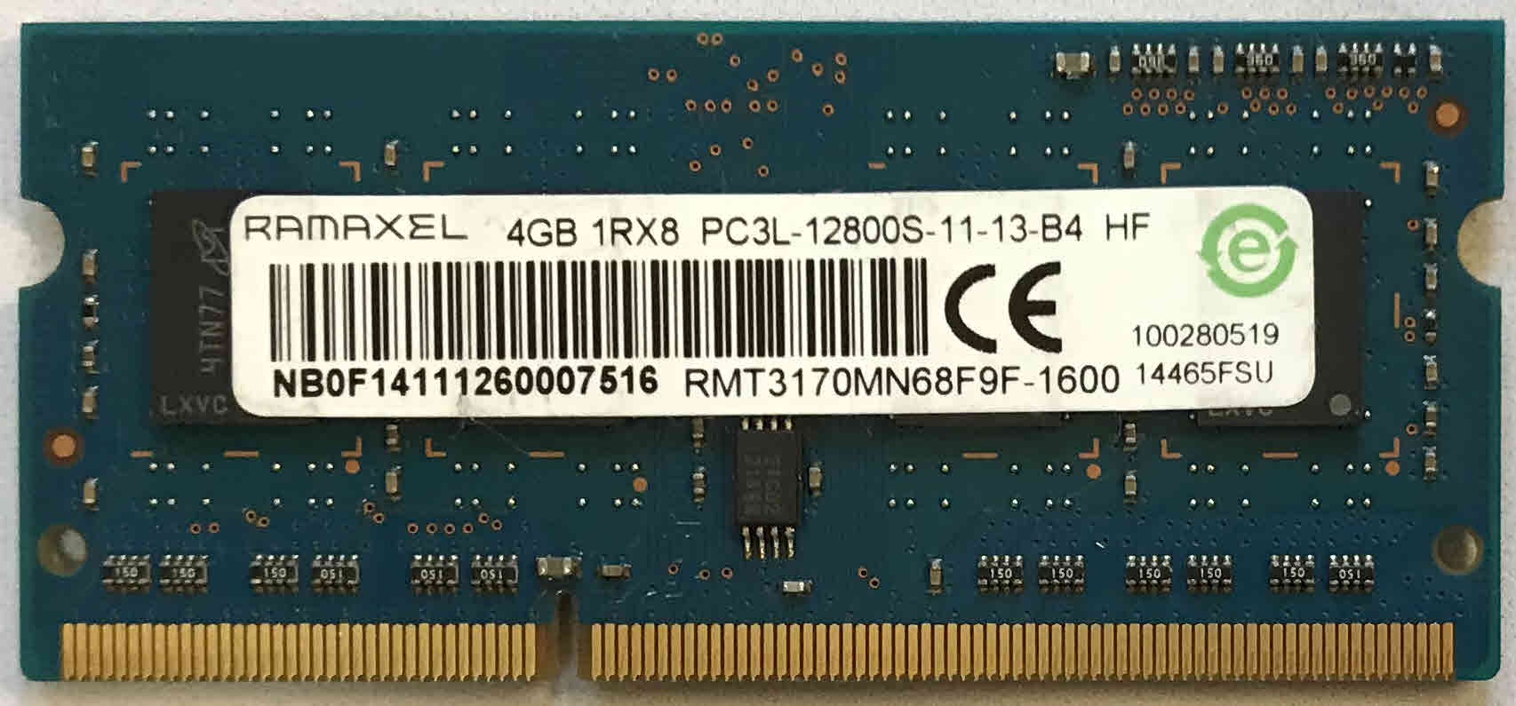 Ra23 Ramaxel 4GB PC3L-12800S