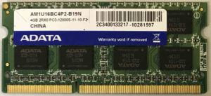 Adata 4GB 2Rx8 PC3-12800S-11-10-F2