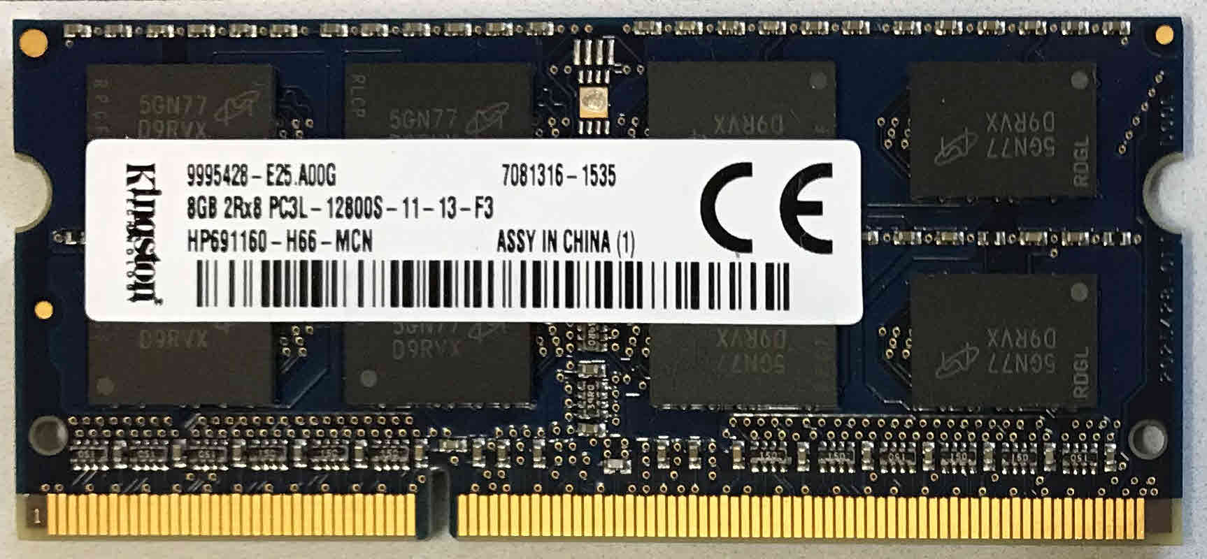 K305 Kingston 8GB PC3L-12800S 1600MHz