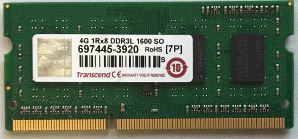 Transcend 4G 1Rx8 DDR3L 1600 SO