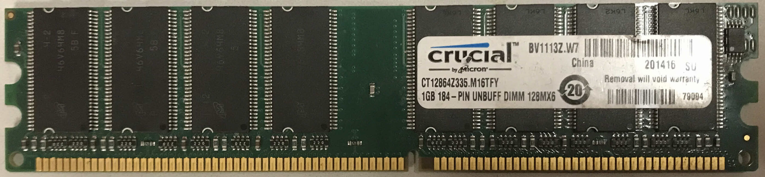 Cr02 Crucial 1GB PC2700U